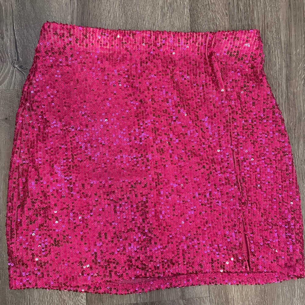 Sequin Pink Mini Skirt
